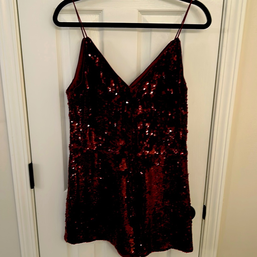 Merlot Sequin mini jumpsuit-like new